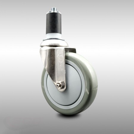 Service Caster 5 Inch 316SS Gray Polyurethane Wheel Swivel 1-1/2 Inch Expanding Stem Caster SCC-SS316EX20S514-PPUB-112